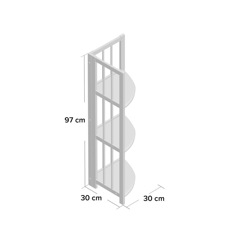 Modern Wood Corner Bookcase