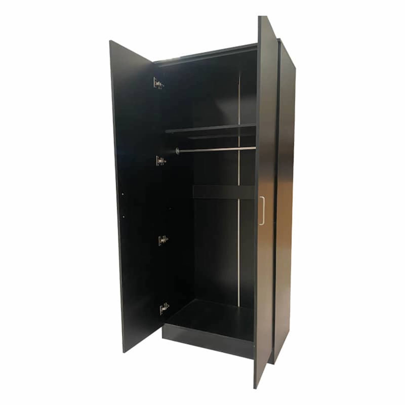 Laflipe 2 Door Manufactured Wood Wardrobe, Black