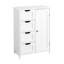 Armoire de rangement de salle de bain blanche avec tablette réglable - tiroirs pour l'organisation, la construction moderne et les tiroirs, matériau solide pour une utilisation à long terme