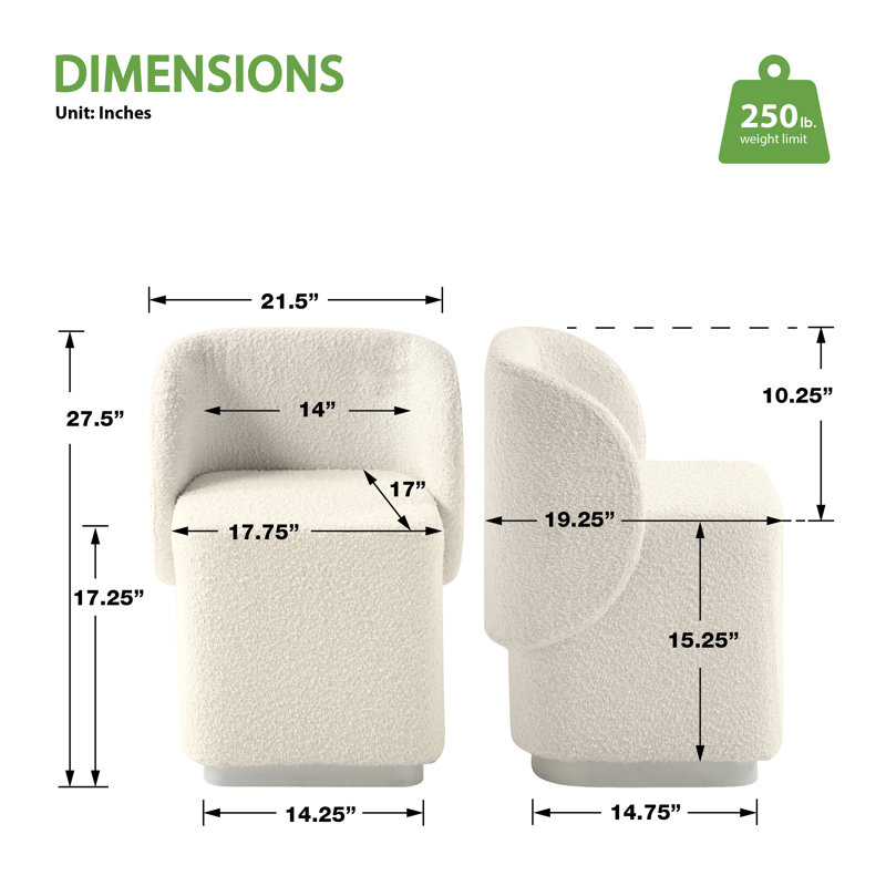 Fauteuil de coiffeuse Bronstein, Crème Boucle