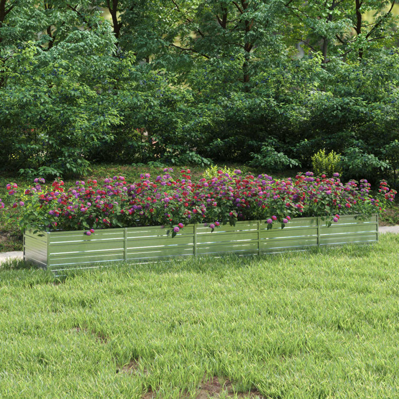 Alezander Metal Raised Flower Bed, 45cm H x 400cm W x 80cm D