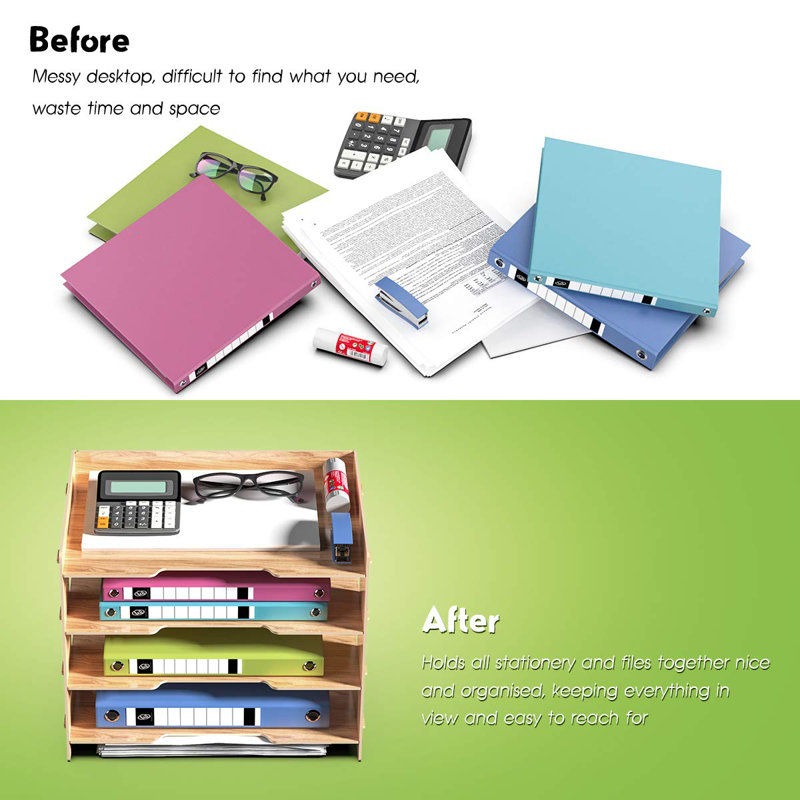 Lecenta Manufactured Wood File Organiser, Wooden