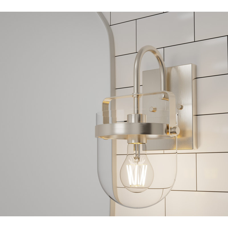  Aluminum Armed Sconce, Brushed Nickel