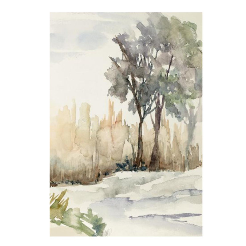 Winter Landscape II Painting by Sara Brown, Knife Gel, 35" H x 24" W x 1.5" D