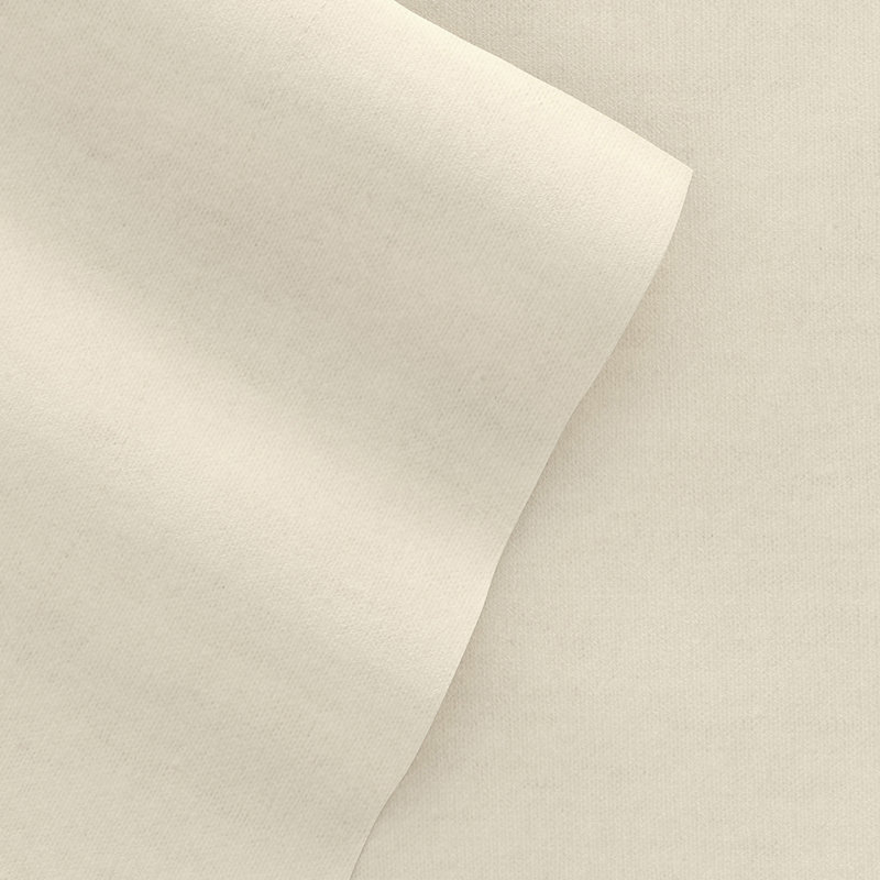 Ensemble de draps 100% coton, Ivoire, Ensemble de draps pour lit double avec 2 taies d'o