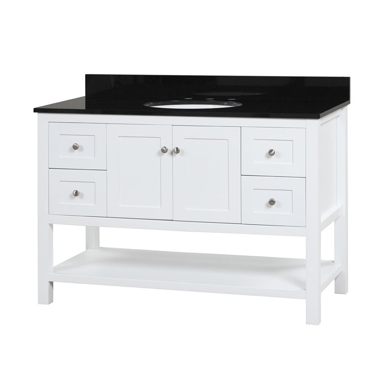 47.25'' Single Bathroom Vanity with Granite Top