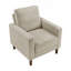Chaise de salon contemporaine en velours côtelé taupe avec coussin confortable en bois massif 1pc-2031034793