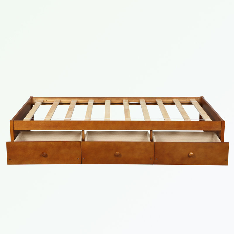 Kutsi 14.1" Solid Wood Platform Bed, Oak