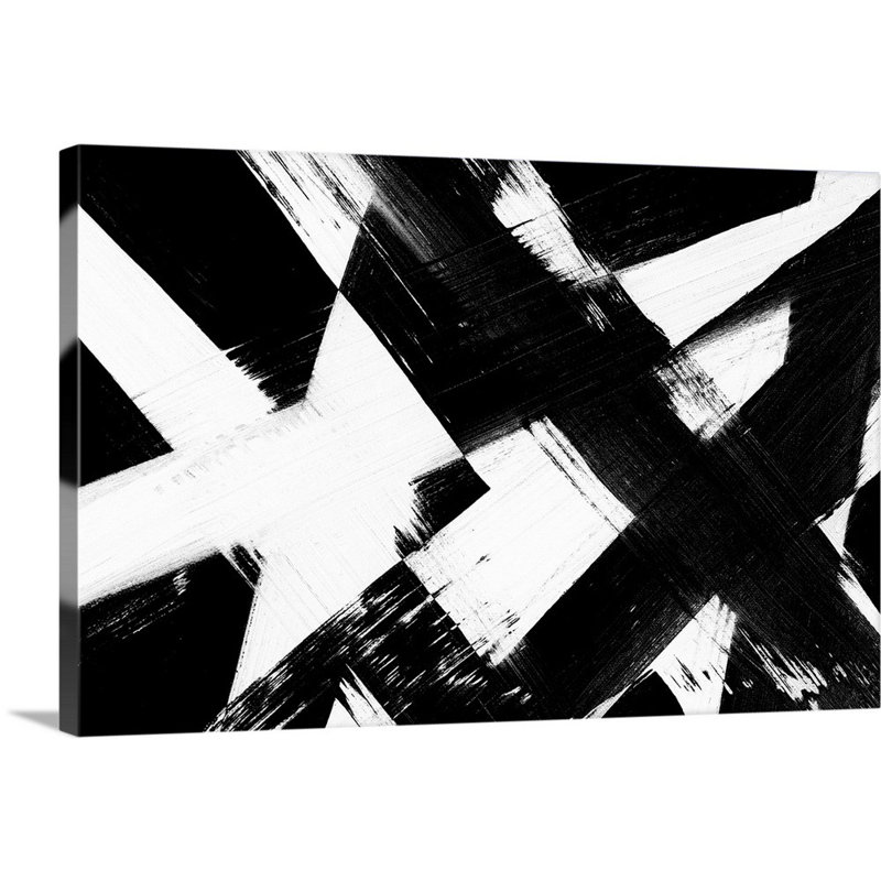 «Black and White Exes» par Inner Circle - reproduction d'art sur toile, H 16 po x l 24 po x P 1,25 po, Toile tendue