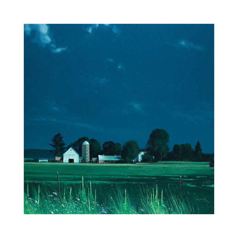 Moonlit Scene at Cushing 1 Piece Wrapped Canvas Painting, 66.04 cm H x 66.04 cm W x 1.91 cm D