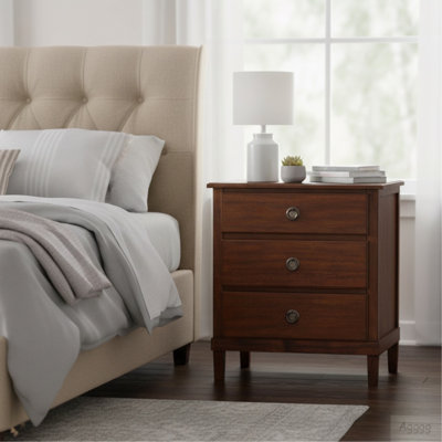 Chamberlin Brown 3-Drawer Nightstand