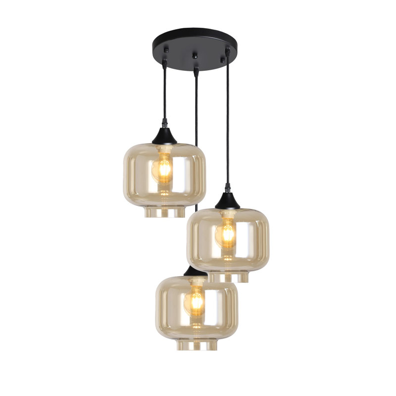 Beaumont 3 - Light Cluster Pendant, Amber, Black