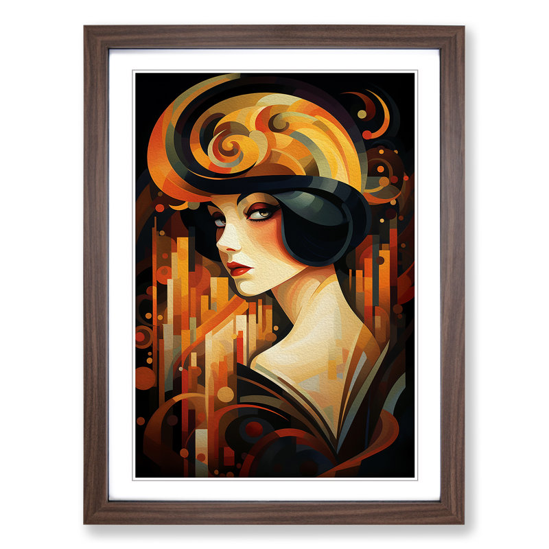 Single Picture Frame Print on Wood, Walnut Framed, 64cm H x 46cm W