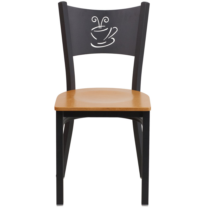 Penaloza Coffee Back Metal Restaurant Chair, Natural