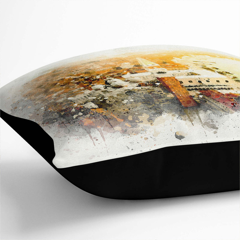 Square Cushion, 55cm H x 55cm W x 20cm D, Black