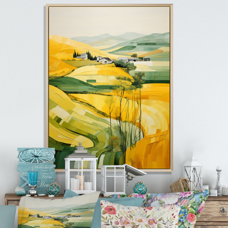 «Alsip Yellow and Green Pastoral Bold Landscape VI», reproduction sur toile, H 32 po x l 24 po x P 1 po