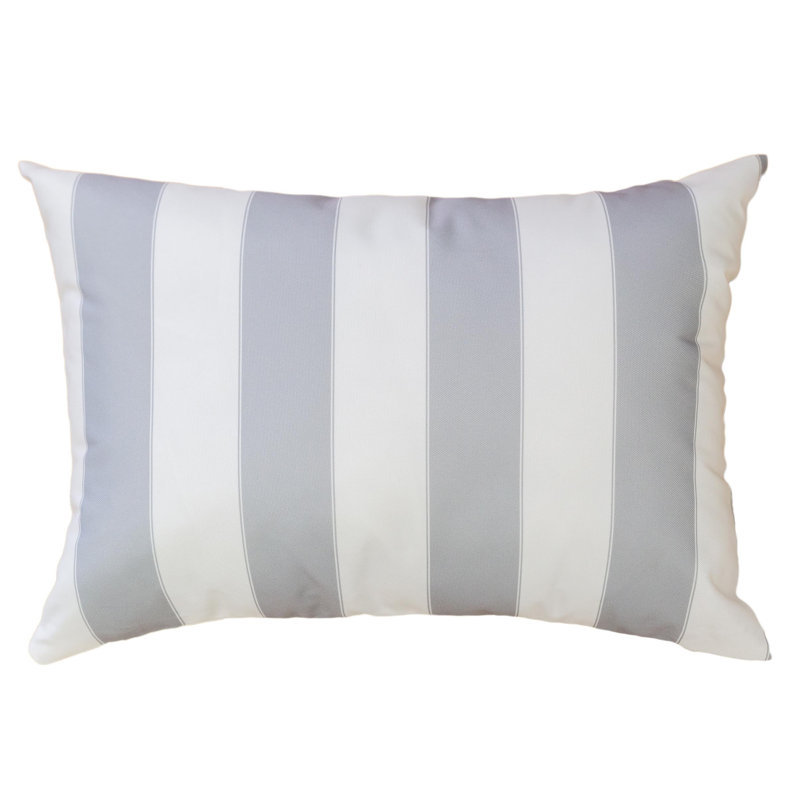 Josephine Striped Outdoor Reversible Throw Pillow, Gray