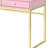 Rectangular Vanity Desk With Pink & Gold Color, Crystal Handle, Metal Frame, Removeable Mirror, Jewelry Tray, 2 Drawers, And Materials Title