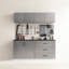 32 po L x P 16 po H - Rangement mural en métal de la série D - Gris métallique, résistance à la chaleur et à l'eau, armoire à bandes à rebords épaissis, couleur grise, éléments, et très épais