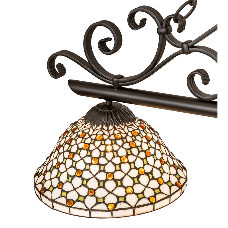 60" Long Diamond & Jewel 3 Light Island Pendant