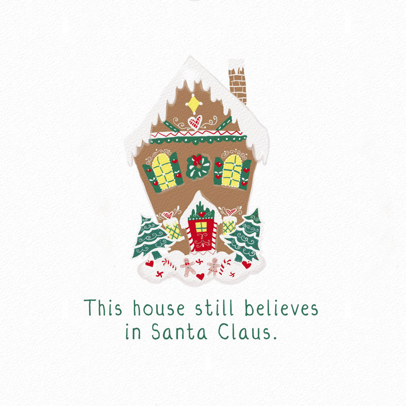 Gingerbread House Believe - Wrapped Canvas Print, 30cm H x 30cm W