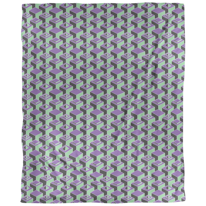 Tissu skyscrapers, Sergé de coton, L 58 po x l 36 po, Mauve / Vert