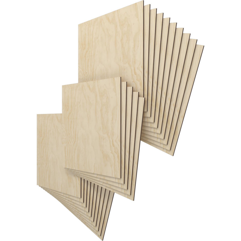 Planches en bois, Bouleau, H 23,75 po x l 23,75 po x P 0,25 po