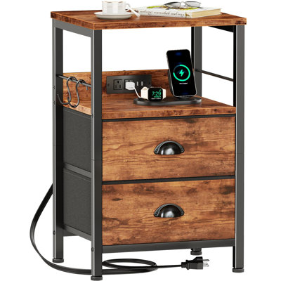 End Table with Charging Station, Side Table