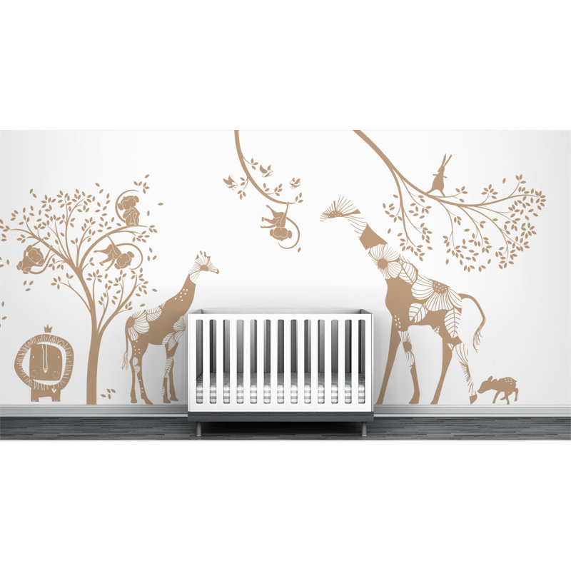 Décalcomanie murale jungle baby, Brun pâle