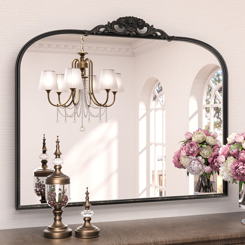 Iron Arch Mirror, Antique Gold, 76.2cm x 101.6cm, Horizontal
