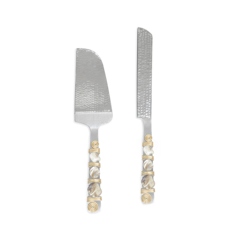 Ensemble de service à gâteaux en nacre