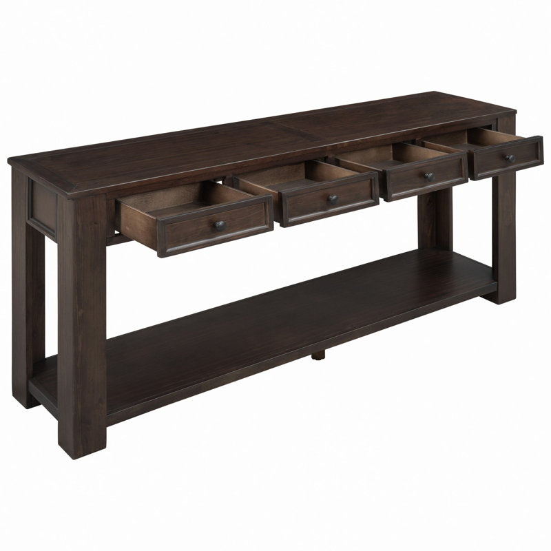 Console Table/Sofa Table with Storage Drawers and Bottom Shelf for Entryway Hallway, Espresso