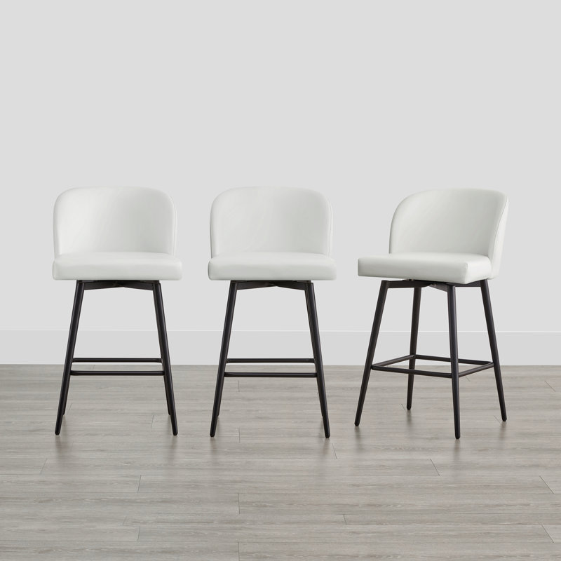 Benedit Swivel 27.1'' Counter Stool, White