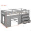 Lit mezzanine simple avec armoire et tablette