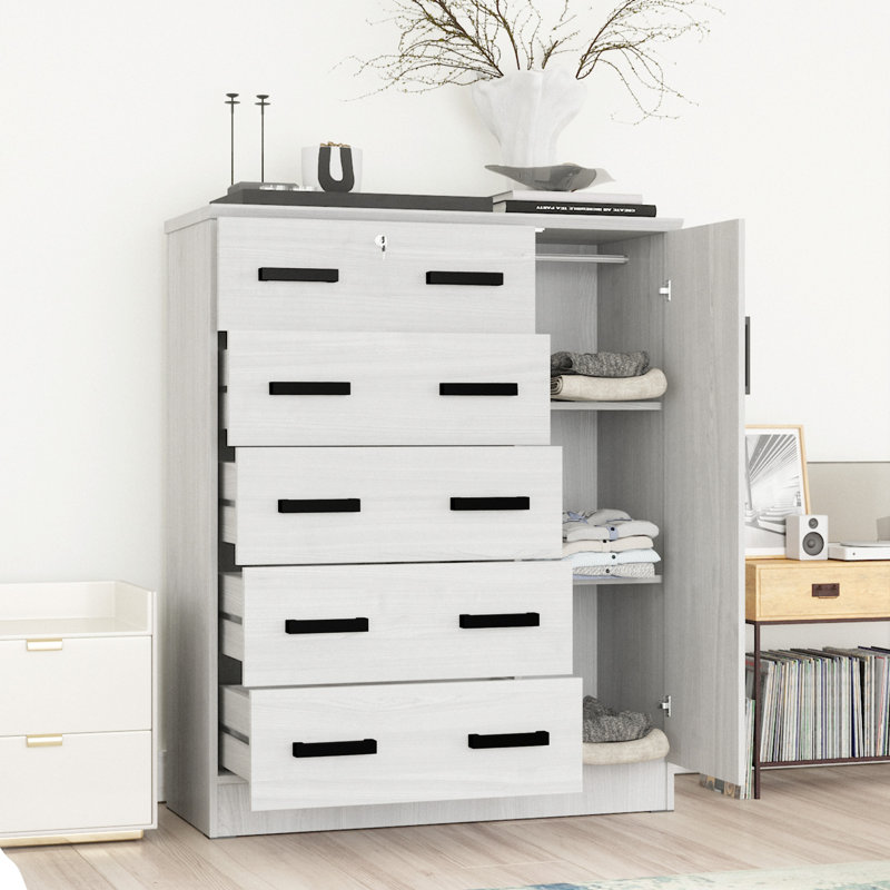 Commode combinée de 56 po de hauteur Odesser, Blanc