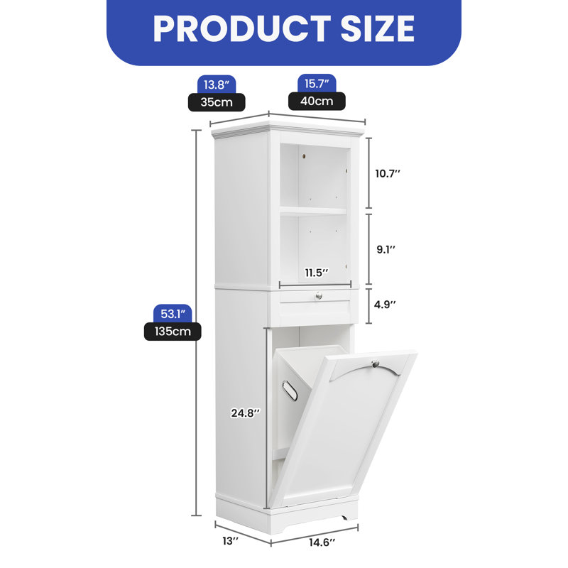 Bullough Freestanding Linen Cabinet, White