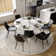 Suzzie Modern Sintered Stone Round Dining Table with Pedestal Base, Pre-Assembly