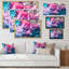 Turquoise et rose, art à l'encre liquide - décoration murale moderne en toile-709230997-709231003
