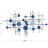 Blue Metal Geometric Overlapping Circle Home Wall Decor, 39" x 1" x 23"