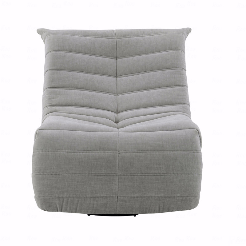 Fauteuil coulissant en tissu de chenille avec fonction d'inclinaison et pivot, Gris huître