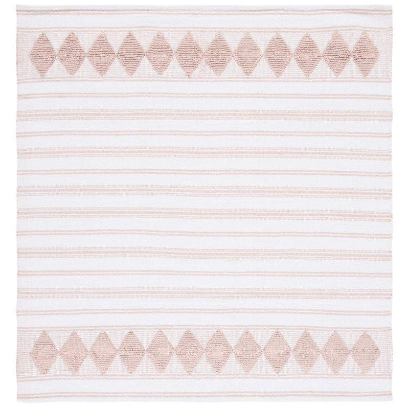 Breckenridge Flat Weave Cotton Geometric Rug, Square 6'