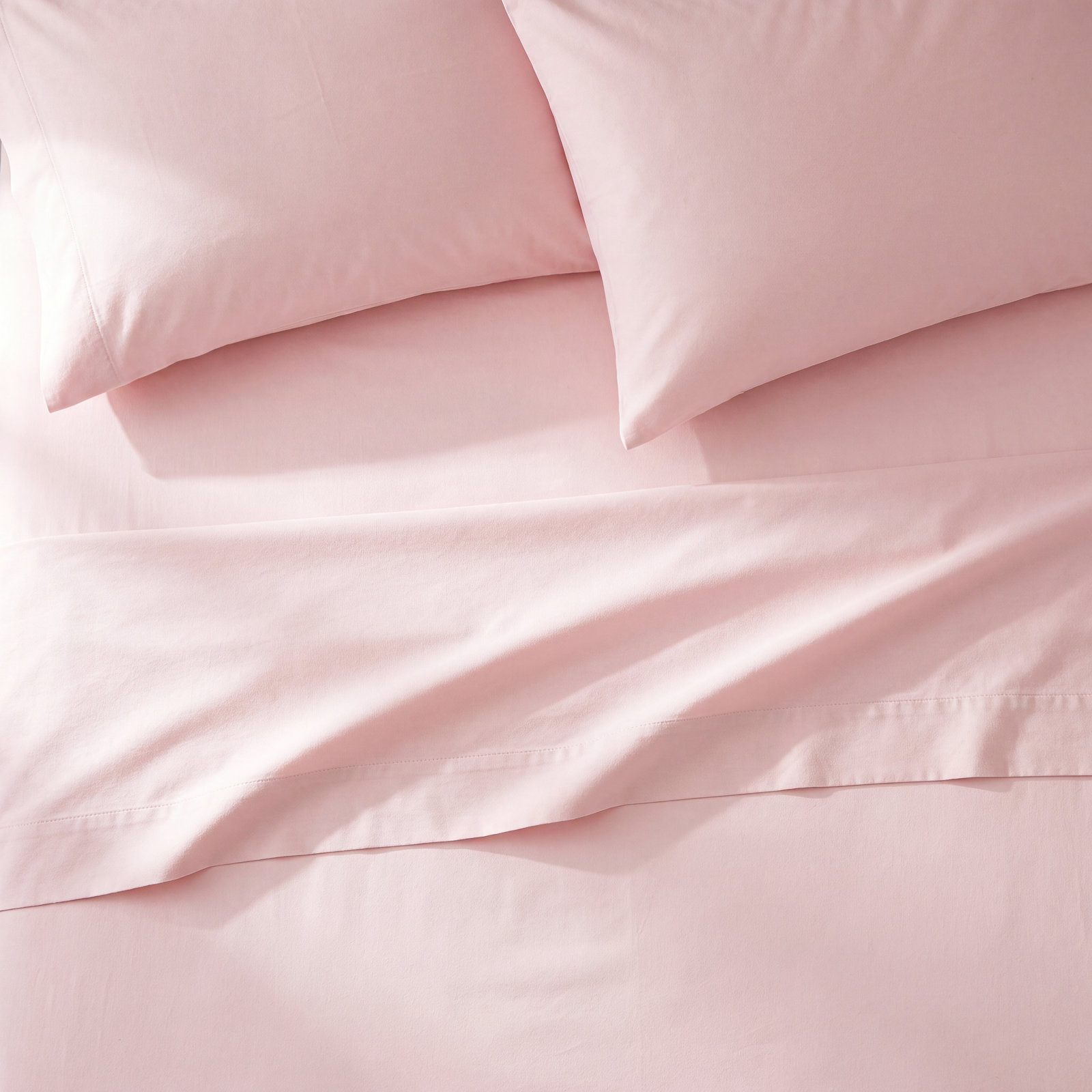 Jeffen Linen Blend Sheet Set, Queen Sheet Set + 1 Fitted Sheet + 2 Pillowcases, Dusty Rose