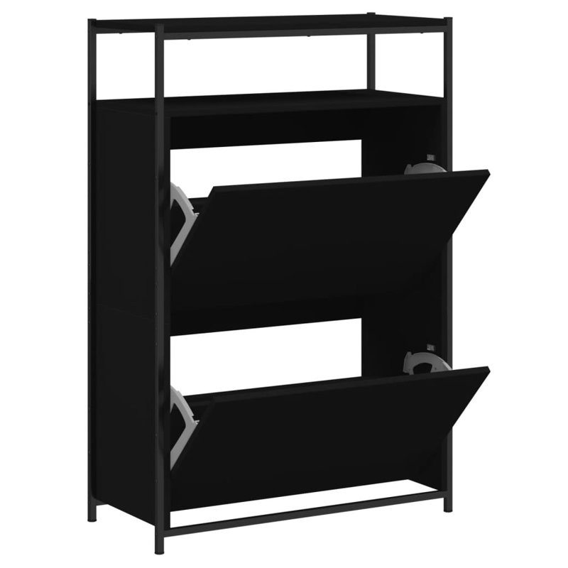 8 Pair Shoe Storage Cabinet, Black