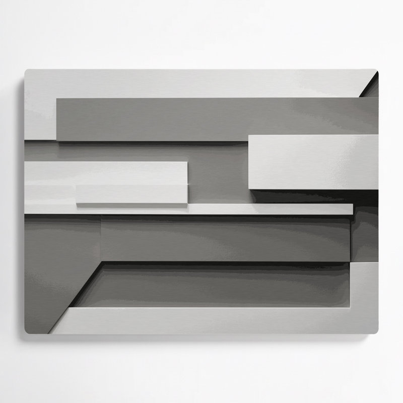 Minimalisme 12, art mural gris en métal, H 11 po x l 14 po
