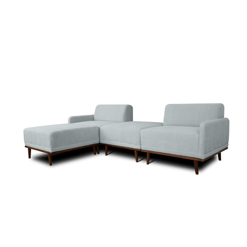Strouth 4 Seater Sofa & Chaise, Left Hand Facing, Grey Polyester Blend