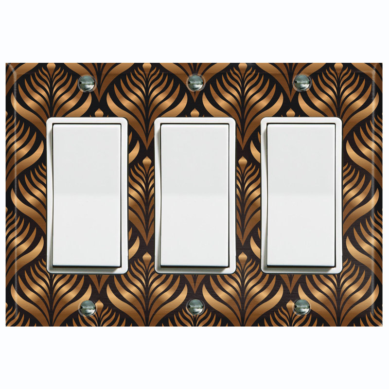 Patterned 3 - Gang Toggle Light Switch Standard Wall Plate