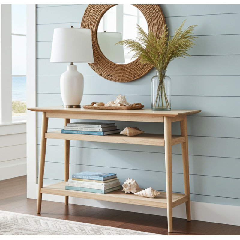 Console en acacia massif Offerman Camila, Naturel