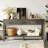 Farmhouse Entryway Table With 3 Drawers, Painted Console Table With Bottom Shelf & Iron Handles, Minimalist Sofa Table-260254294
