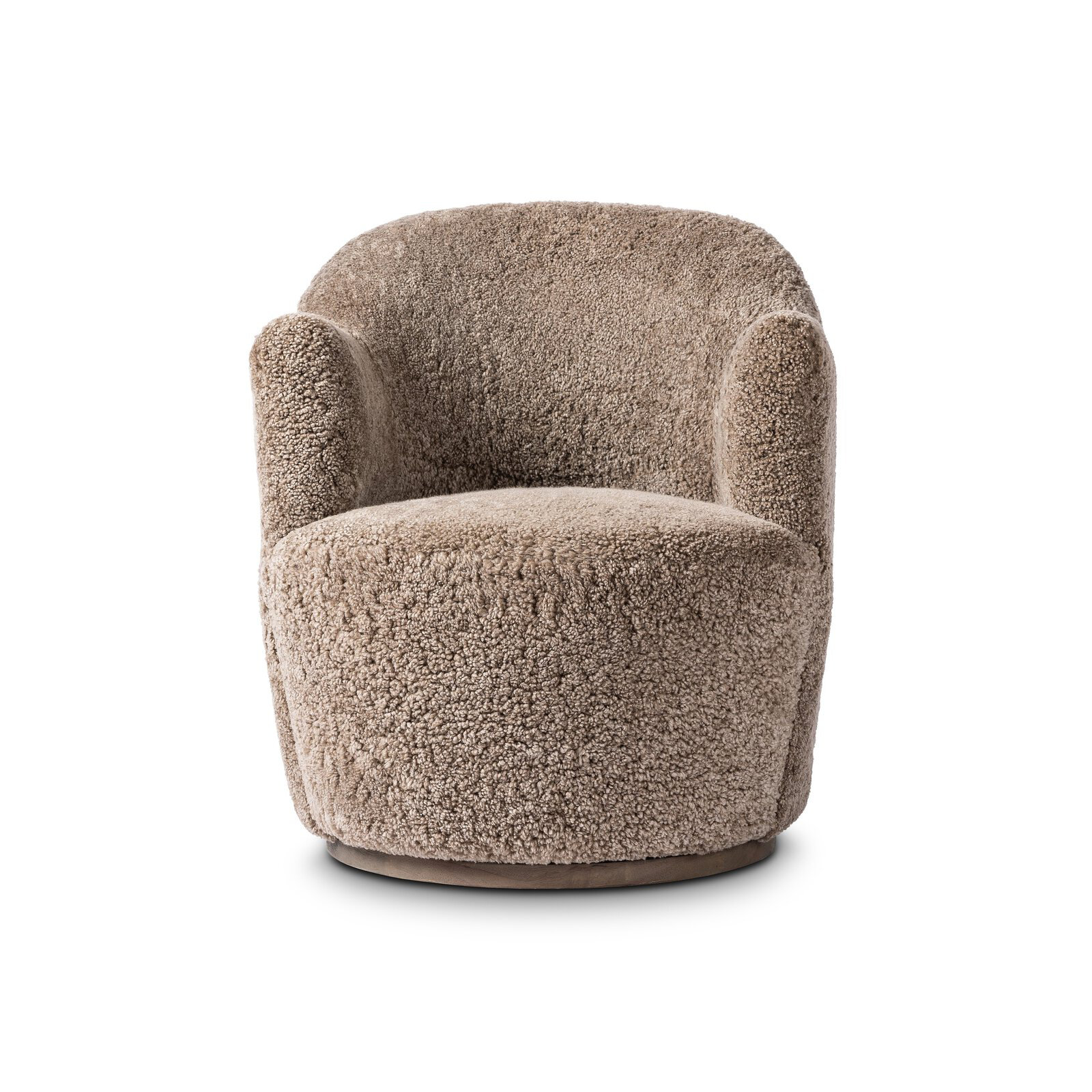 Corson Swivel Accent Chair, Taupe Shearling