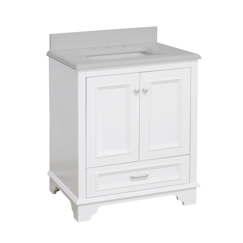 Ensemble de meuble-lavabo simple 30 po Loughlam, Quartz, Blanc
